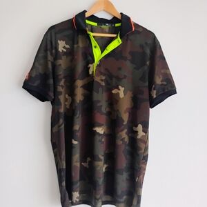 Polo Ralph Lauren RLX Green Orange Camo Golf Shirt